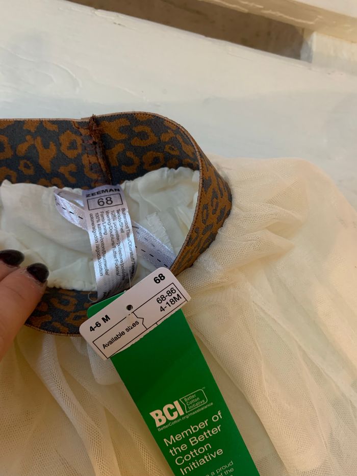 Jupe tulle blanc cassé leopard 4-6 mois - photo numéro 3