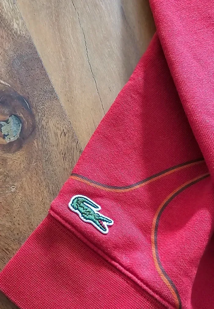 Sweat Lacoste rouge - Taille S - photo numéro 3