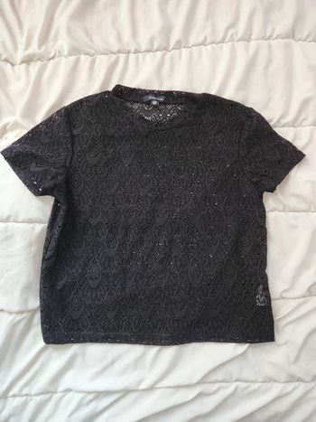 T-shirt dentelle noir taille M