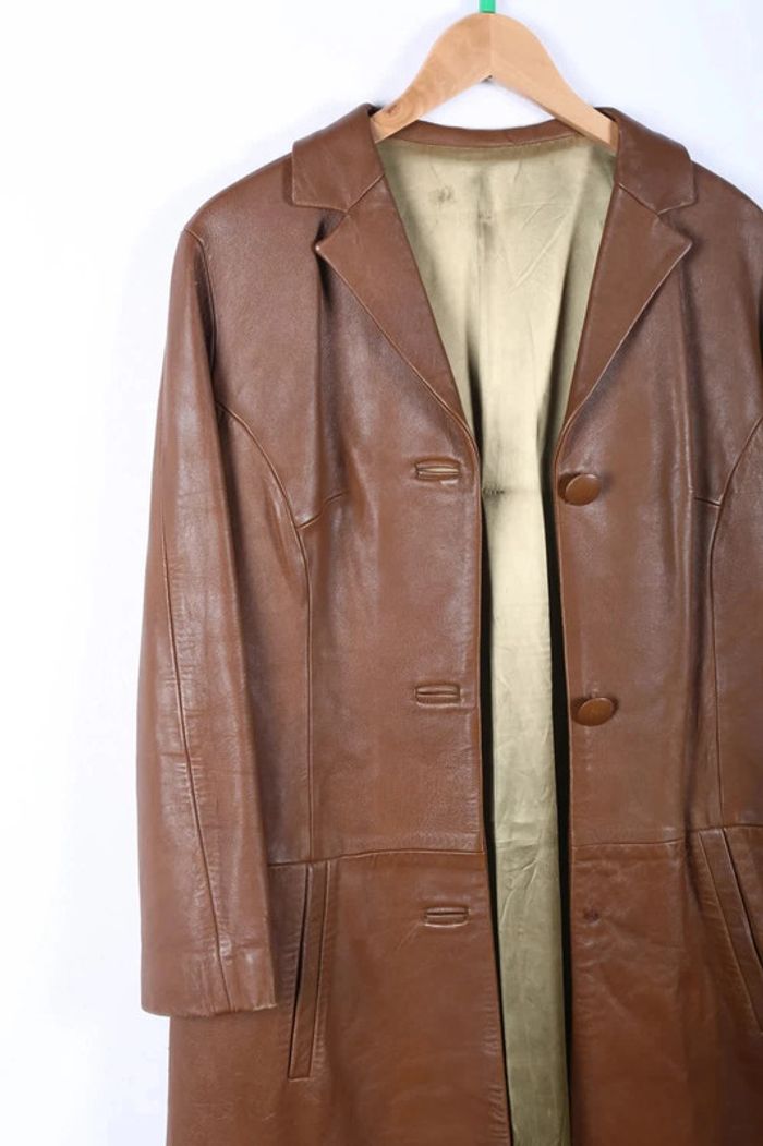 Trench vintage 80's en cuir (#240702) - photo numéro 5