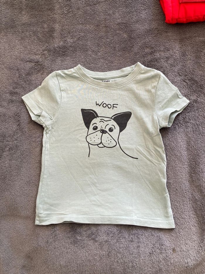 T-shirt vert, sauge 3 ans