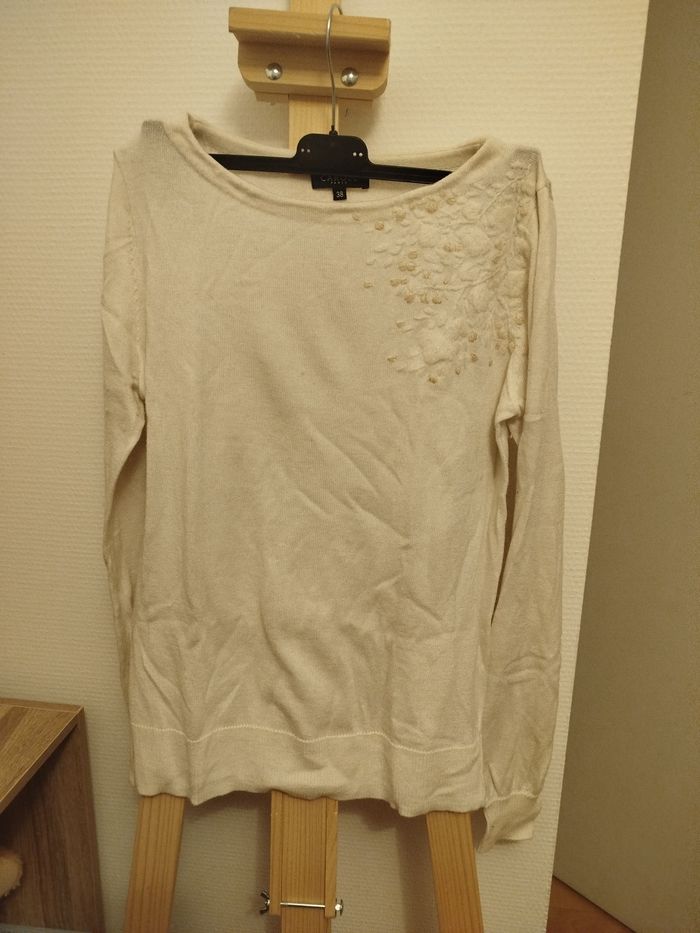 Pull blanc crème