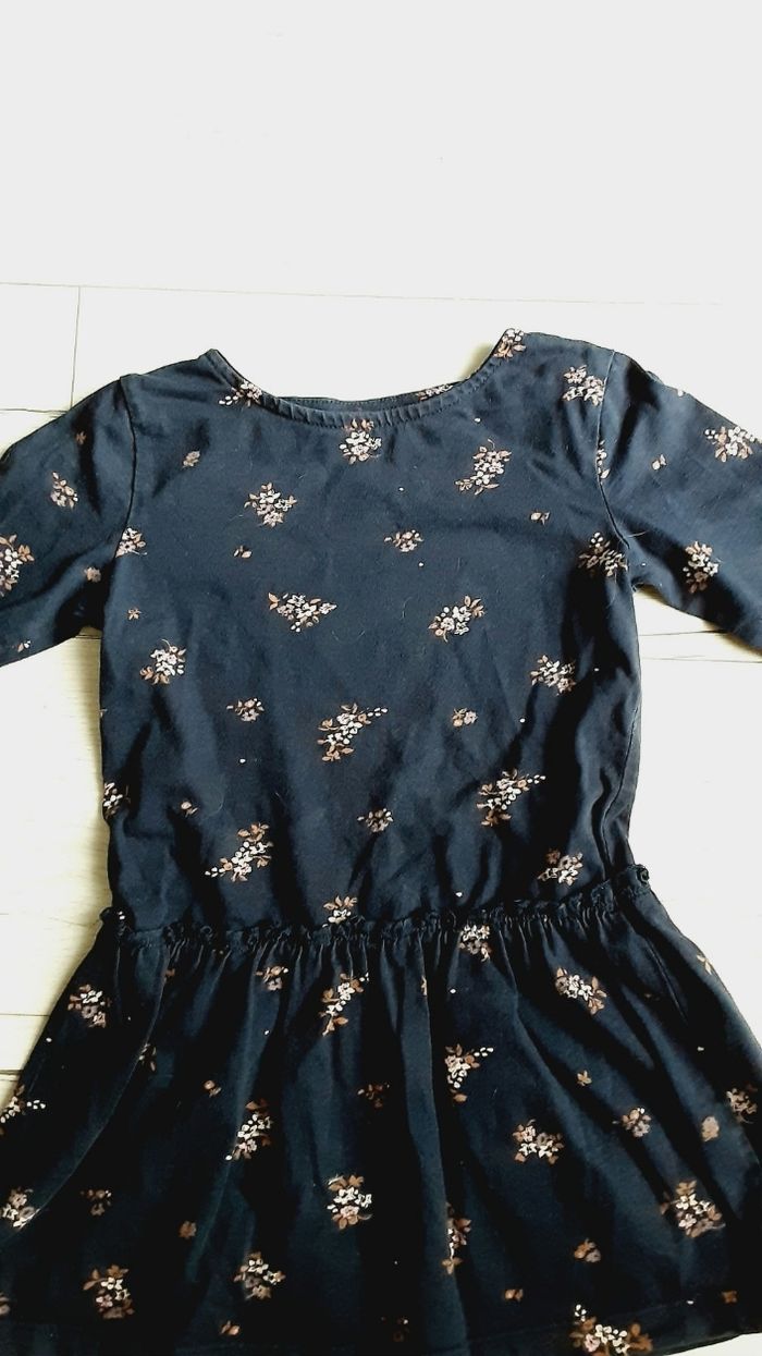 Vêtement fille robe bleu marine motif fleurs Vert Baudet 5 ans - photo numéro 2