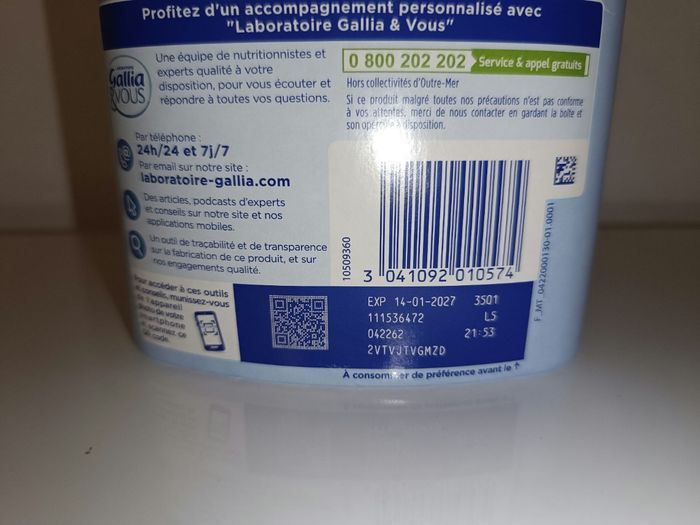 Boîte de lait GALLIA Calisma 3ème âge Neuve - photo numéro 4