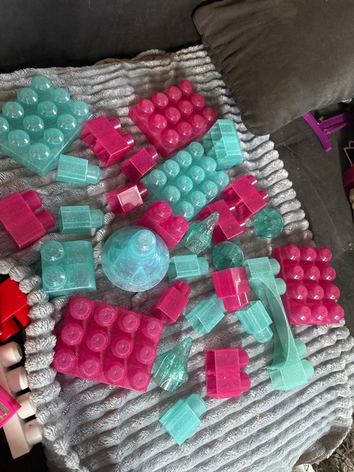 Cube rose et bleu paillette - photo numéro 2