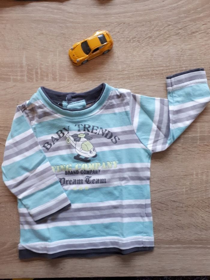 Lot de 3 t shirts manches longues 6 mois - photo numéro 3