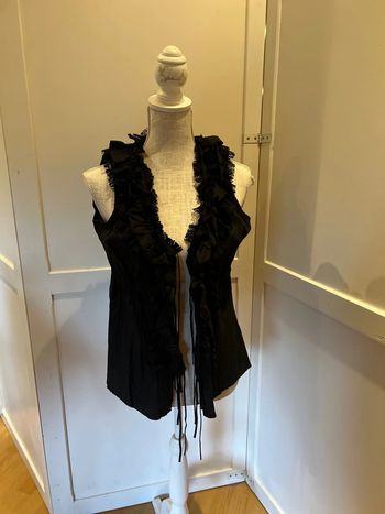 Gilet chic noir taille m 38 dentelle piaza italia