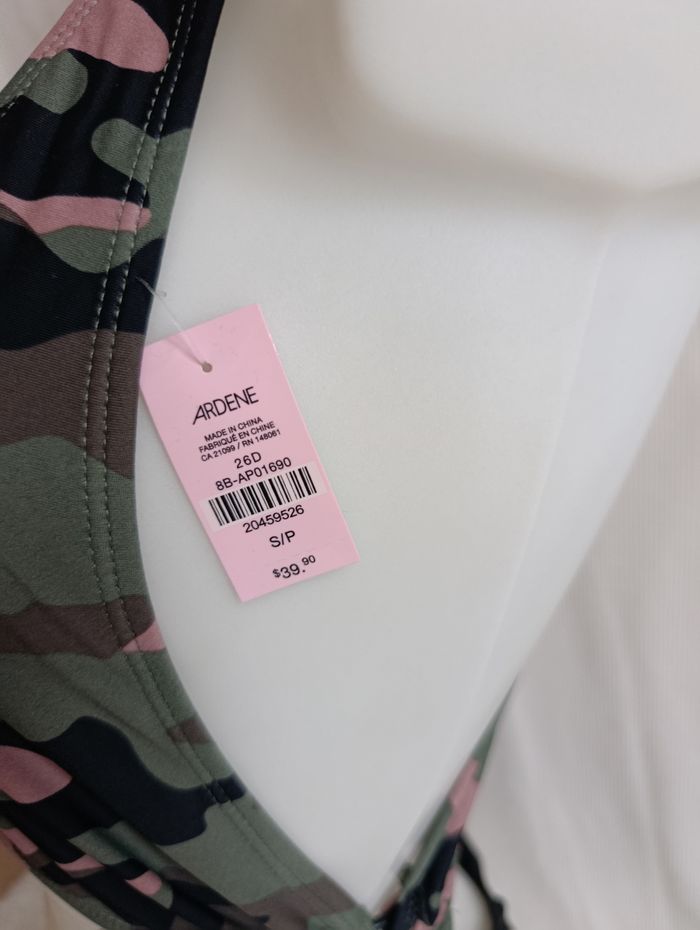 Maillot de bain une pièce trikini noir et camouflage Ardene neuf avec étiquette S - photo numéro 2
