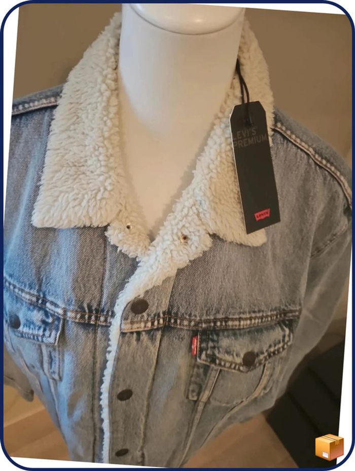 Veste en jean Levi's bleu clair fourré Xl homme - photo numéro 2