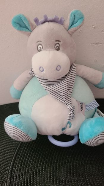 Baby'Nat Picotin l'âne Boîte à musique bleu