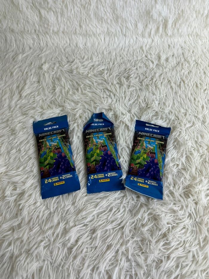 Lot de 3 paquets de cartes minecraft.
