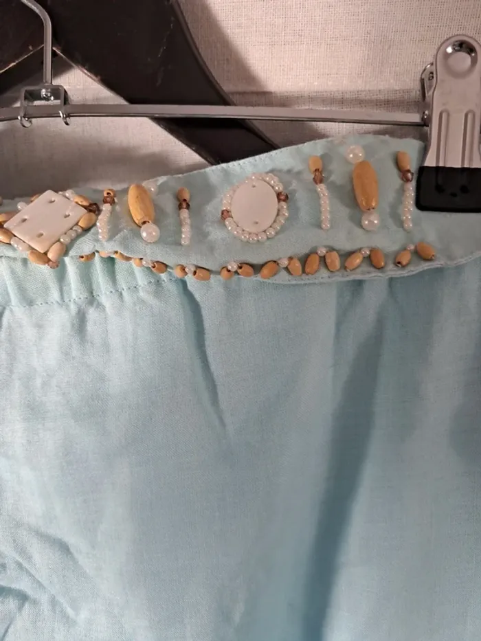 Jupe ample turquoise doublée - photo numéro 3