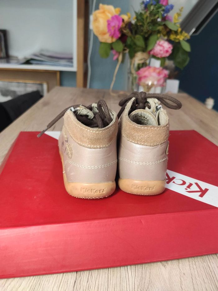 Chaussures cuir kickers rose poudré 23 - photo numéro 4