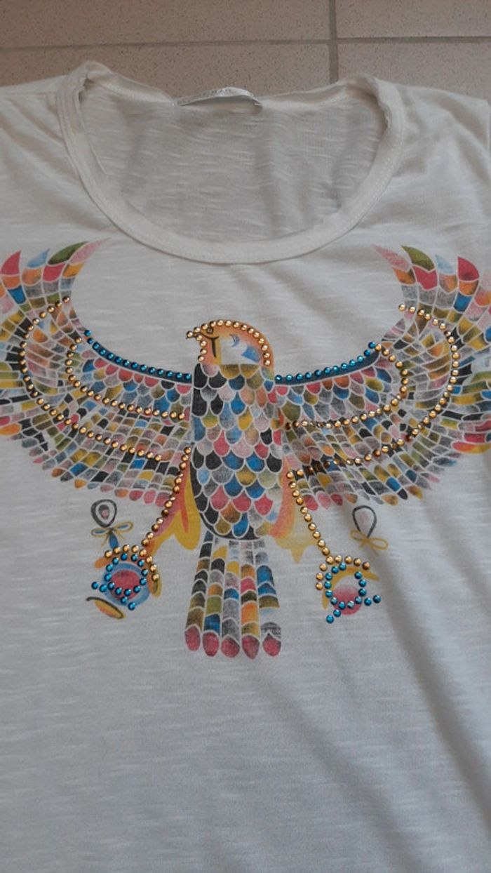T shirt femme dessin aigle taille 38 - photo numéro 2