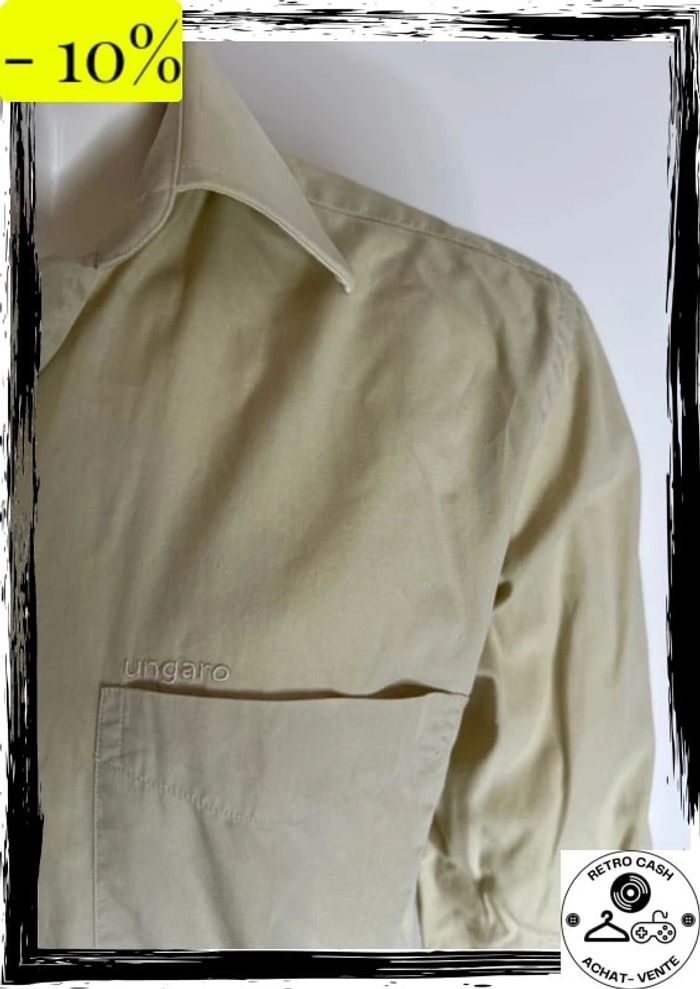 Chemise Homme Ungaro vintage beige taille 41/16 L - photo numéro 2