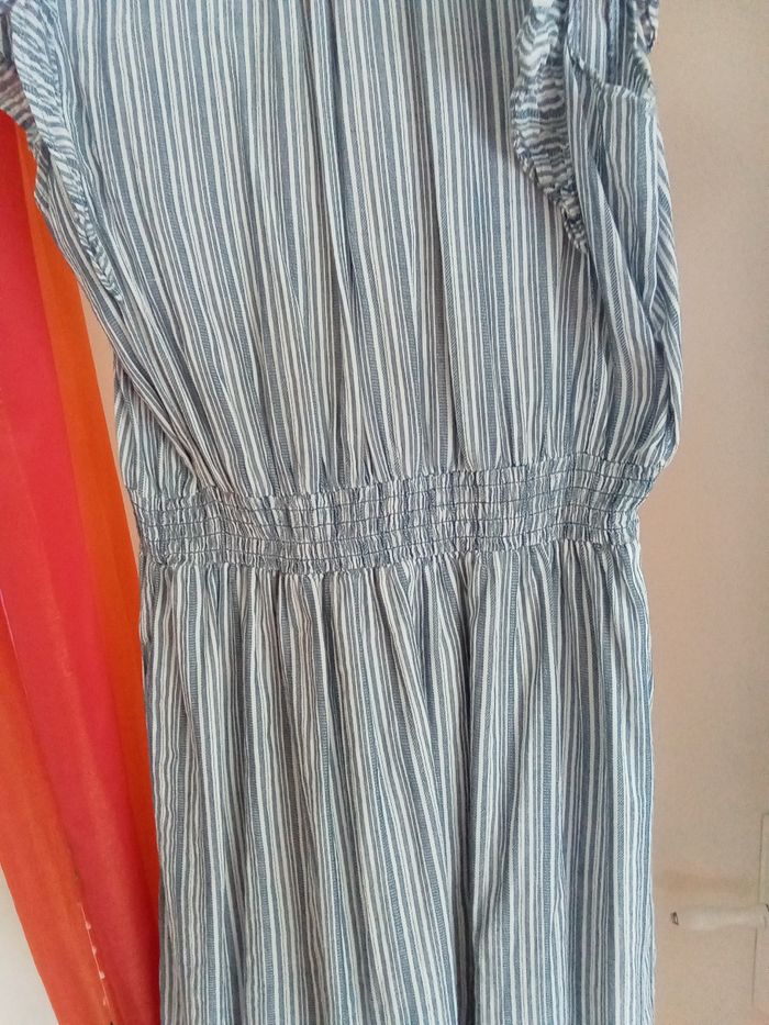 Robe doublée rayée bleu et blanc H&M taille 38 - photo numéro 2