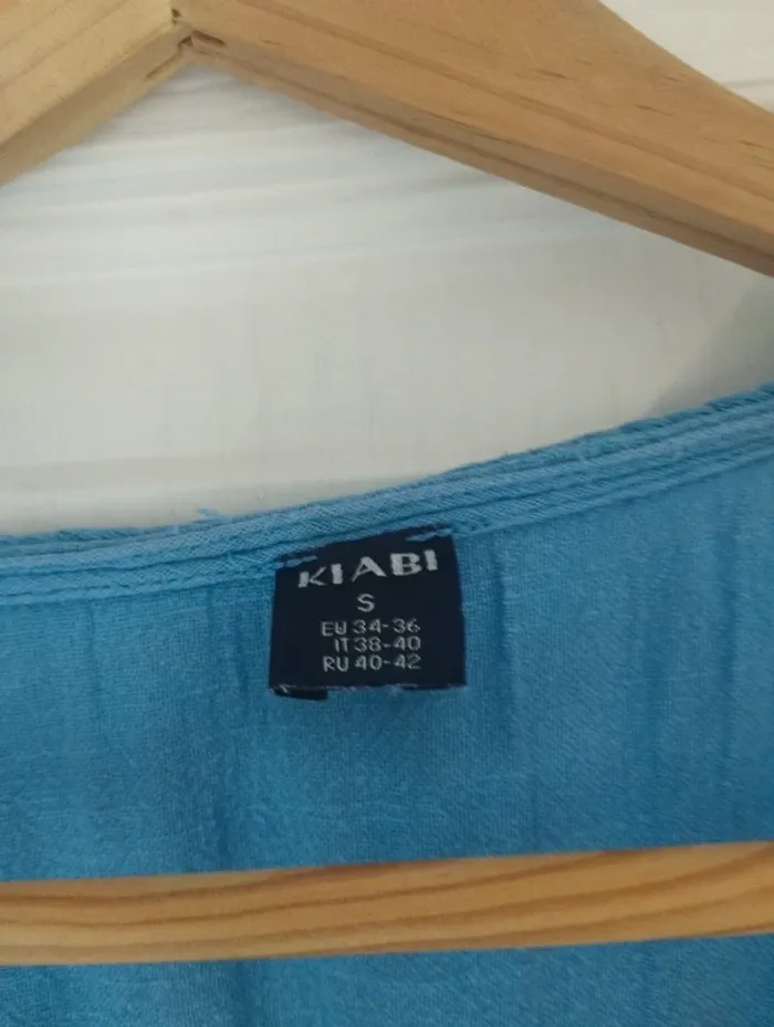 Robe longue en lin bleue Kiabi S - photo numéro 4