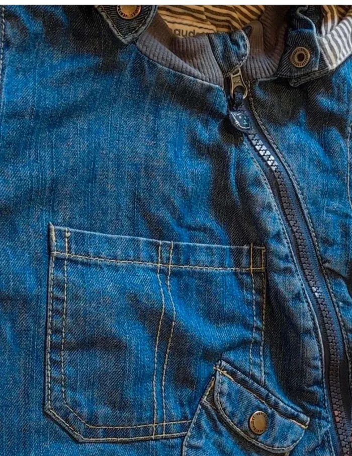 Veste blouson jean automne 6 mois - photo numéro 3