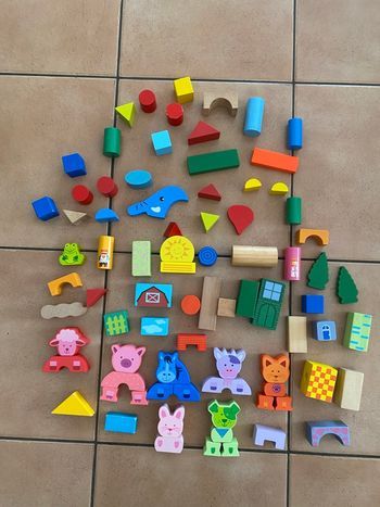 Lot blocs de construction  en bois