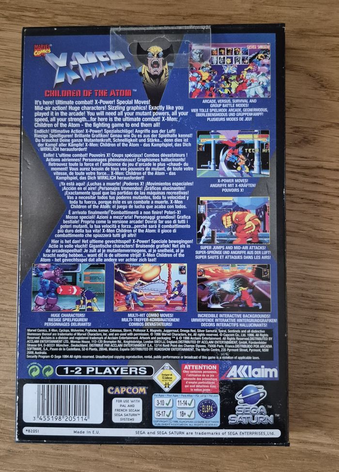 Jeu X-Men Children Of Atom - Sega Saturn Complet PAL Euro - photo numéro 2