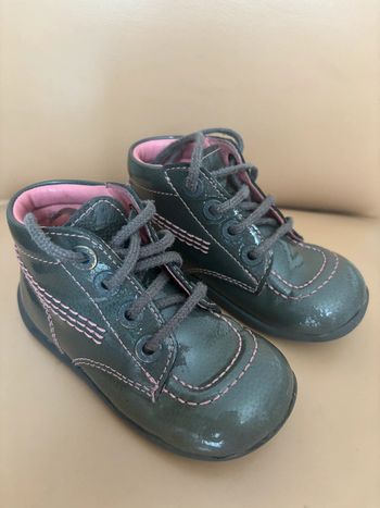 Bottines Kickers Billista Verni gris / Rose 23