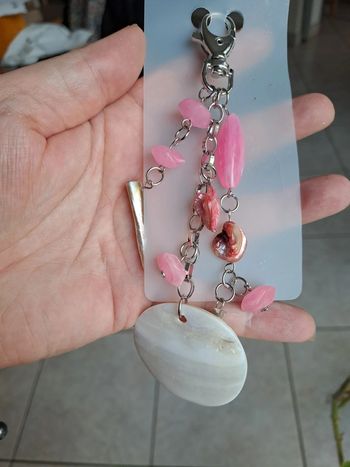 Bijou sac ou porté clé rose et nacre