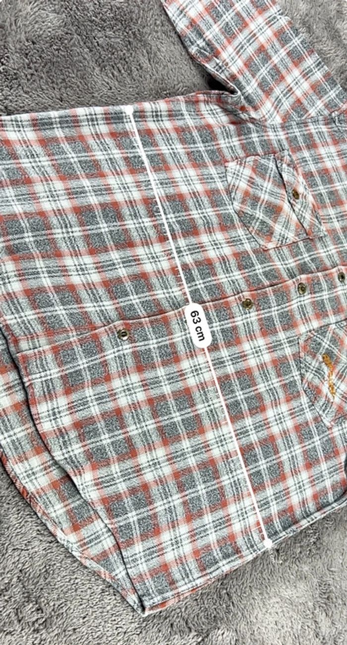Chemise à Carreaux Rip Curl Grise et Orange Taille M - photo numéro 5