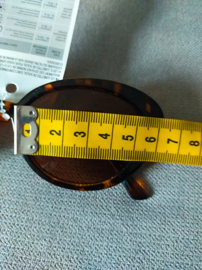 Lunettes de soleil rondes écaille & doré – Neuves avec étiquette - photo numéro 7