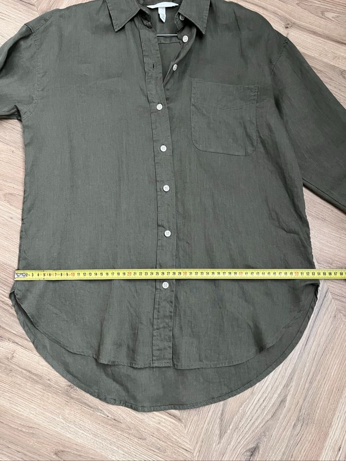 Chemise oversize lin kaki H&M neuve XS - photo numéro 7