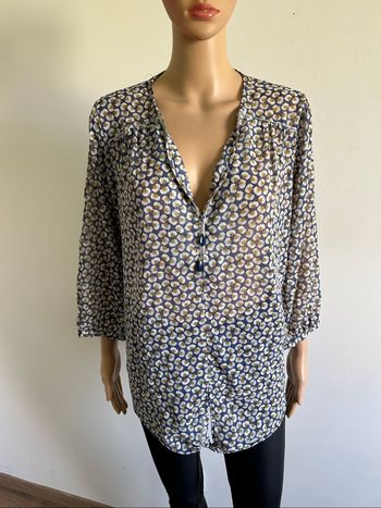 Blouse imprimée fleurie avec manches 3/4 Jacqueline Riu taille 42 comme neuve