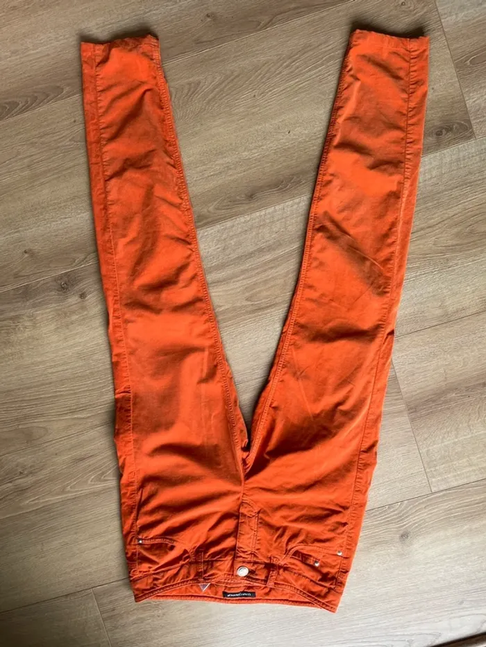 Pantalon velours orange Luisa Cerano T38 slim - photo numéro 2