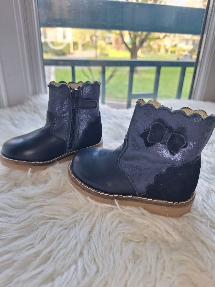 Boots - Pat & Ripaton - Cuir - Marine - Taille 20 - photo numéro 3