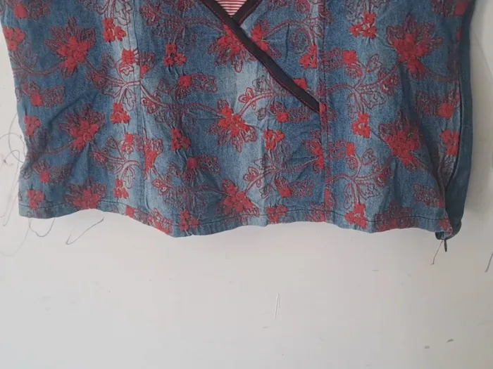 Top vintage en jean S.Quise - photo numéro 3
