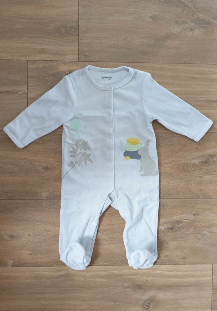 Pyjama bébé velours lapin, taille 9 mois, Vertbaudet