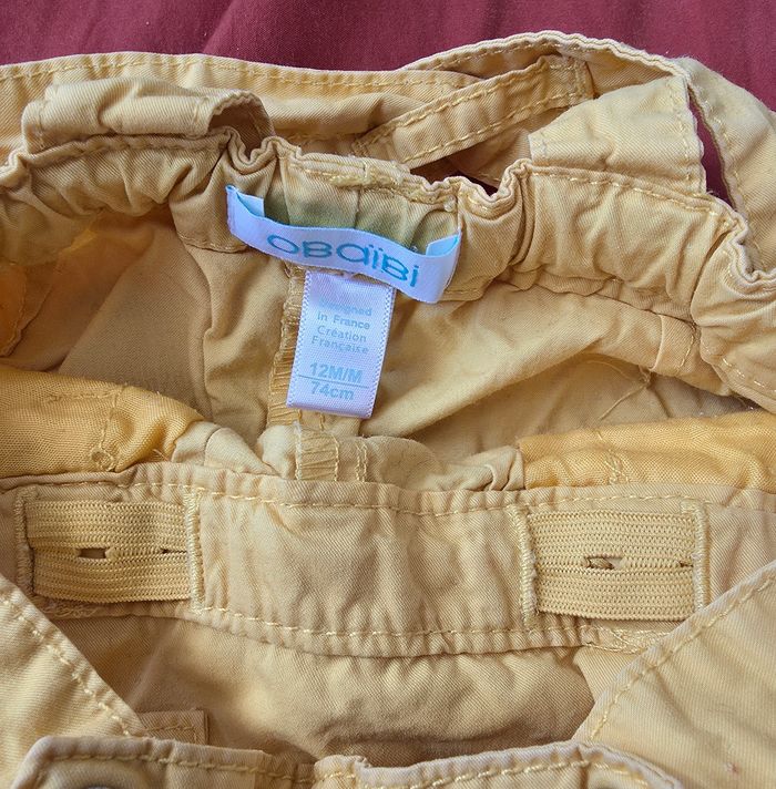 Salopette short jaune obaïbi 12 mois - photo numéro 5