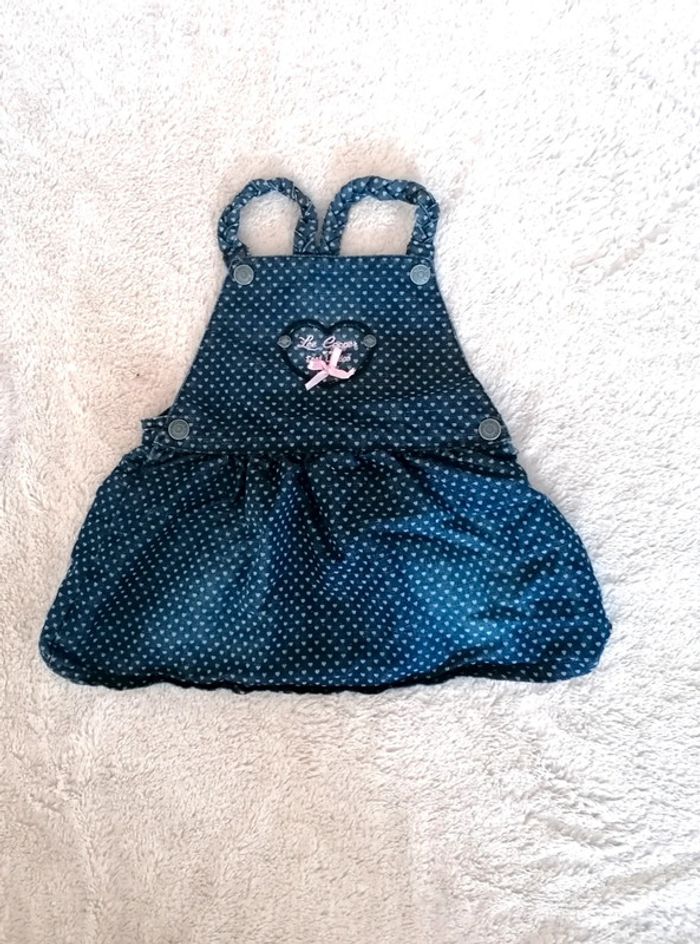 Jolie Robe salopette en jean 12 mois fille