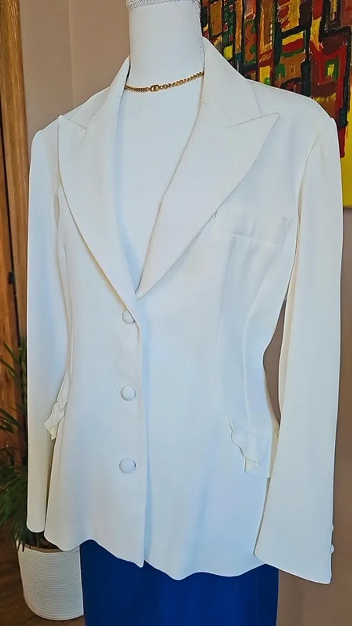 Blazer vintage Faust blanc made in France 🇲🇫 - photo numéro 2