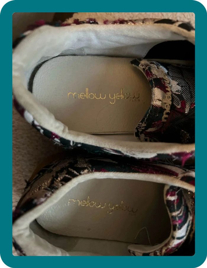 Sneakers jacquard et lurex à scratch taille 36 - Mellow Yellow - photo numéro 7