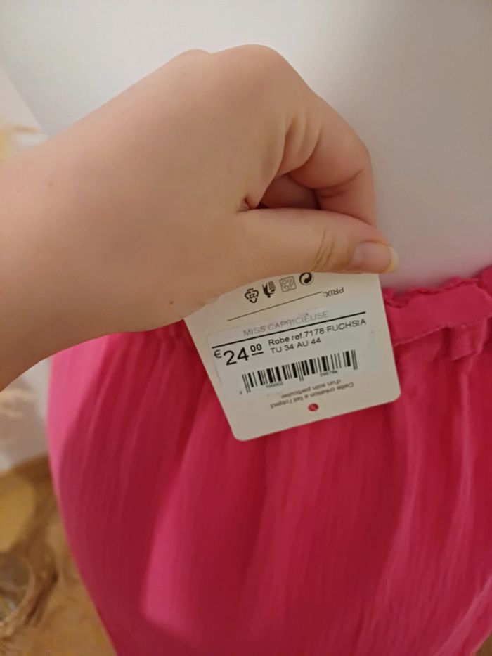 Robe rose longue en gaze de coton neuve Estee Brown taille M/L 38/40 - photo numéro 9