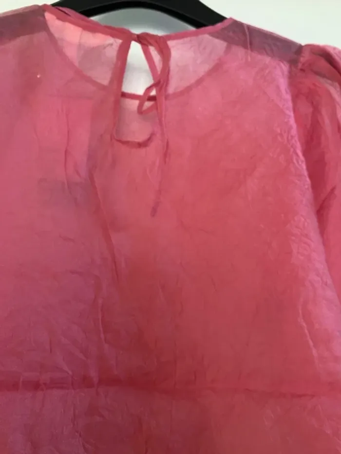 Haut top blouse rose effet froissé taille S H&M Neuf - photo numéro 3