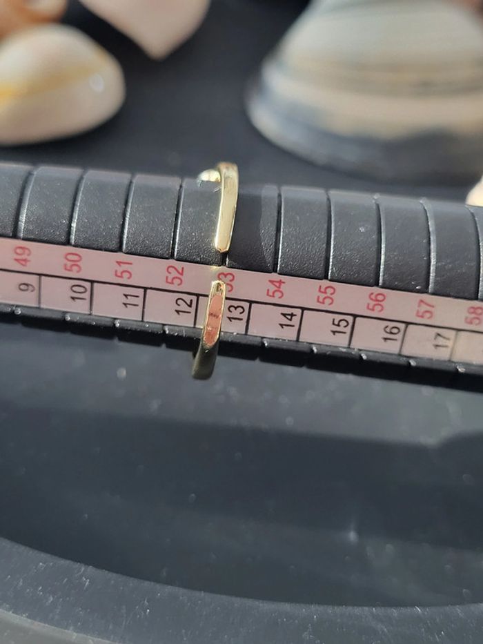 Bague ouverte acier inoxydable et zircon Rond Dorée - photo numéro 8