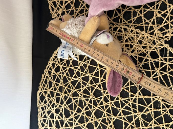 Doudou Babynat Lapin Luminescent rose mauve violet Mouchoir coeur Les Lumilunes - photo numéro 5