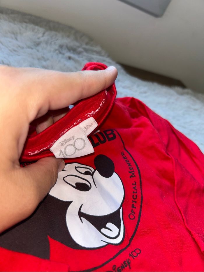T-shirt manches longues rouge Mickey - 12 mois - Disney - photo numéro 3