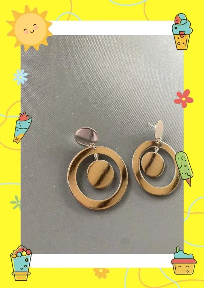 Boucle d’oreille cercle argenté - photo numéro 2