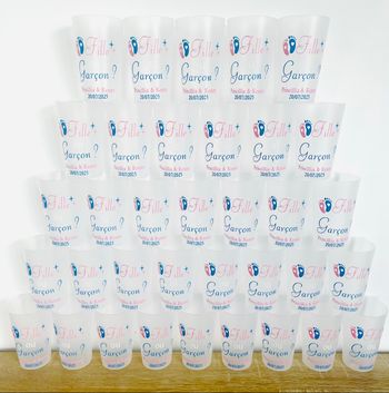Gobelet personnalisé babyshower AVEC date et prénoms