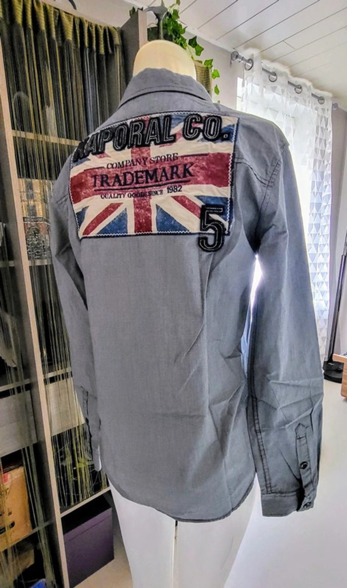 Chemise mixte bleue avec motif au dos. Kaporal. S36FR. 40IT 🥰 - photo numéro 4