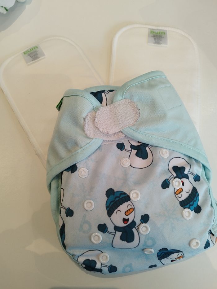 Couche Bum Diapers bonhommes de neige + 2 inserts