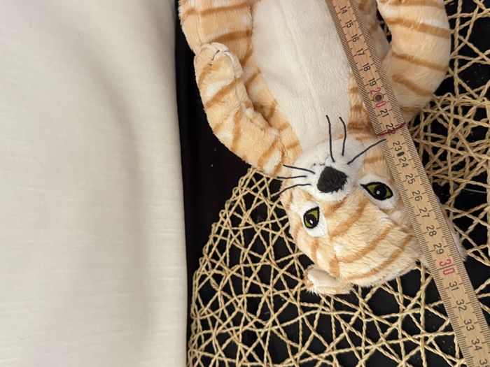 Peluche chat IKEA rayé roux yeux verts 30 cm - photo numéro 4