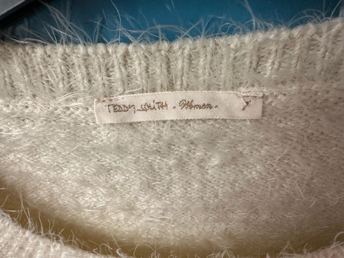 Pull en peluche blanc cassé taille 44 teddy smith en très bon état - photo numéro 2