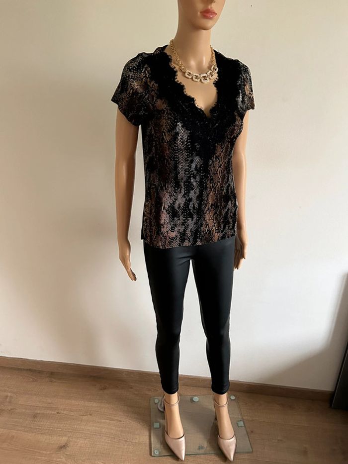 Blouse imprimée à manches courtes Morgan taille XS jamais portée - photo numéro 4